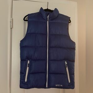 GAP Kids Navy Puffer Vest with White Accents Size XXL